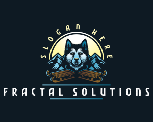 Husky Sled Dog logo design