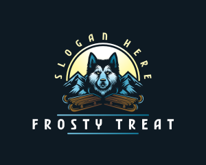 Husky Sled Dog logo design