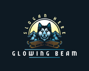 Husky Sled Dog logo design