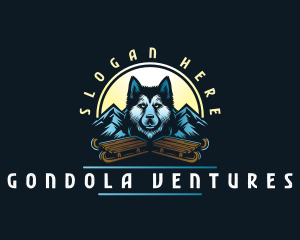 Husky Sled Dog logo design