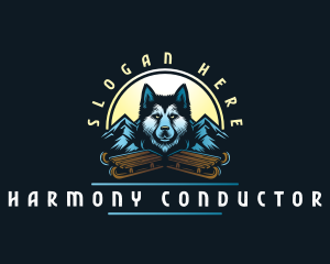 Husky Sled Dog logo design