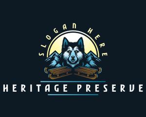 Husky Sled Dog logo design