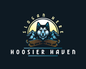 Husky Sled Dog logo design