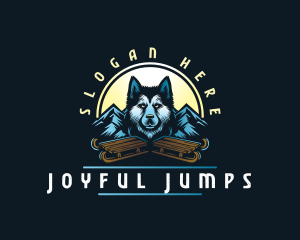 Husky Sled Dog logo design