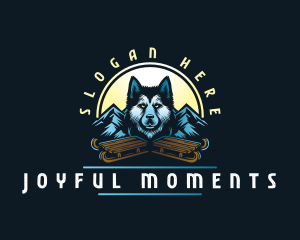 Husky Sled Dog logo design