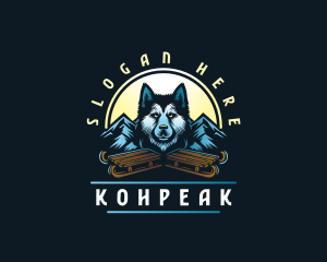 Husky Sled Dog logo design