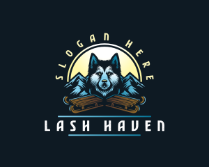 Husky Sled Dog logo design