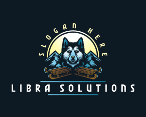 Husky Sled Dog logo design