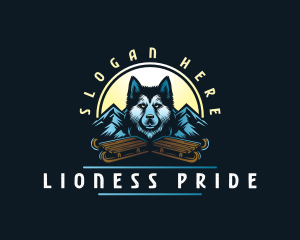 Husky Sled Dog logo design