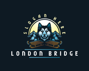 Husky Sled Dog logo design