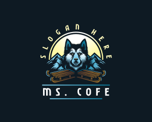 Husky Sled Dog logo design