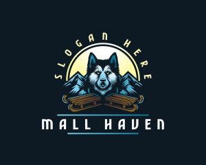 Husky Sled Dog logo design