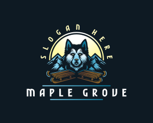 Husky Sled Dog logo design