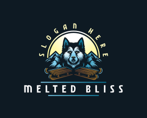 Husky Sled Dog logo design