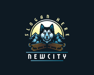 Husky Sled Dog logo design