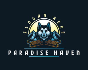 Husky Sled Dog logo design