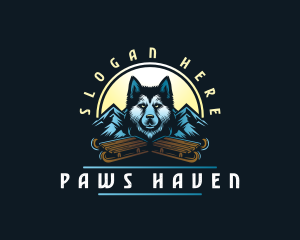 Husky Sled Dog logo design