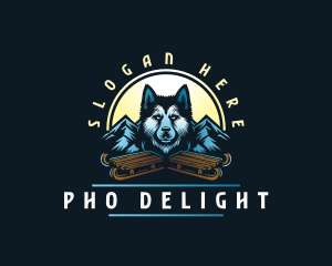 Husky Sled Dog logo design