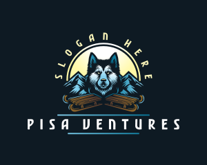 Husky Sled Dog logo design