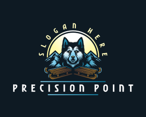 Husky Sled Dog logo design