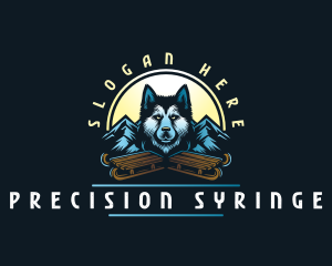 Husky Sled Dog logo design