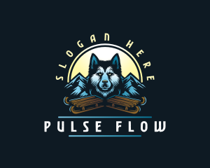 Husky Sled Dog logo design