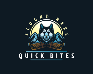 Husky Sled Dog logo design