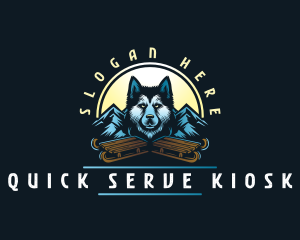 Husky Sled Dog logo design