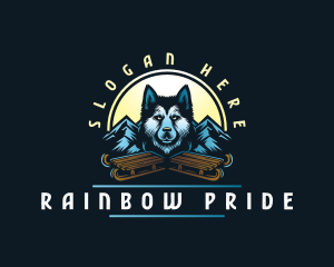 Husky Sled Dog logo design