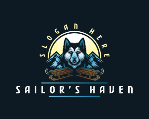 Husky Sled Dog logo design