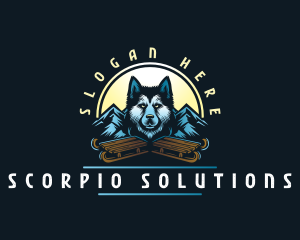 Husky Sled Dog logo design