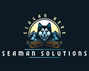 Husky Sled Dog logo design