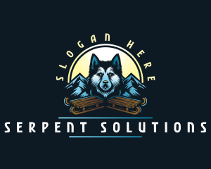 Husky Sled Dog logo design