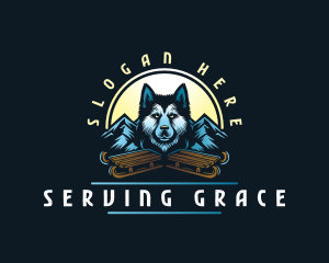 Husky Sled Dog logo design