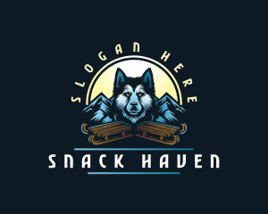 Husky Sled Dog logo design