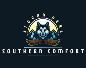 Husky Sled Dog logo design