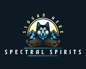 Husky Sled Dog logo design