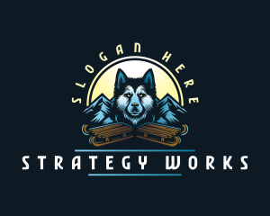 Husky Sled Dog logo design