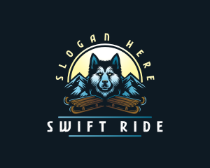 Husky Sled Dog logo design