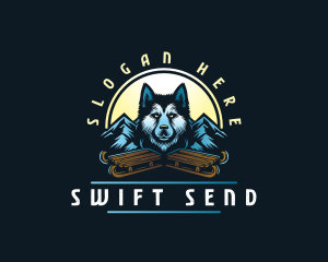 Husky Sled Dog logo design