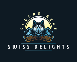 Husky Sled Dog logo design