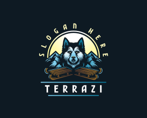 Husky Sled Dog logo design