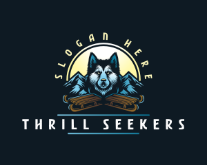 Husky Sled Dog logo design