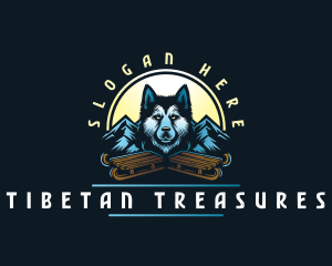 Husky Sled Dog logo design