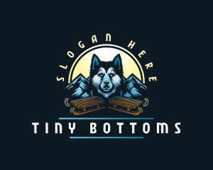 Husky Sled Dog logo design