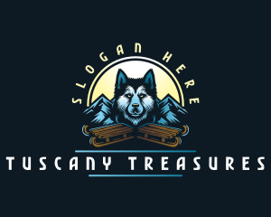 Husky Sled Dog logo design