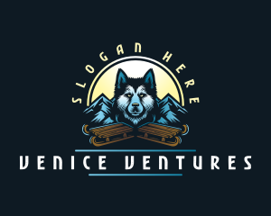 Husky Sled Dog logo design