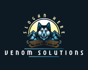 Husky Sled Dog logo design