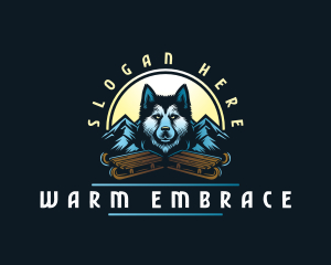 Husky Sled Dog logo design