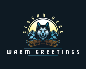 Husky Sled Dog logo design